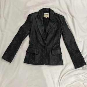 Worn once L’Agence studded leather jacket. Size 0